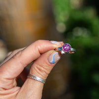 7 Sapphire Sterling Silver Stacker Ring (Size 7)