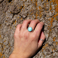 9.75 Sonoran Gold Turquoise Sterling Silver Stacker Ring (Size 9.75)