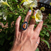 6.5 Mexican Fire Opal Sterling Silver Statement Ring (Size 6.5)