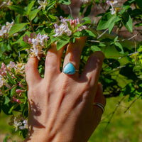 7 Golden Hills Turquoise Sterling Silver Stacker Ring (Size 7)