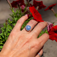 7 Chalcedony Sterling Silver Stacker Ring (Size 7)