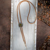 42" Hubei Turquoise Sterling Silver Shadowbox Circle Bolo
