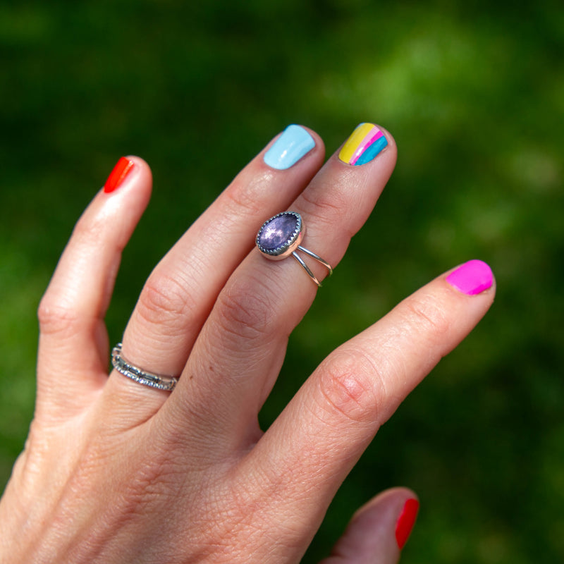 4.75 Amethyst Sterling Silver Ring (Size 4.75)