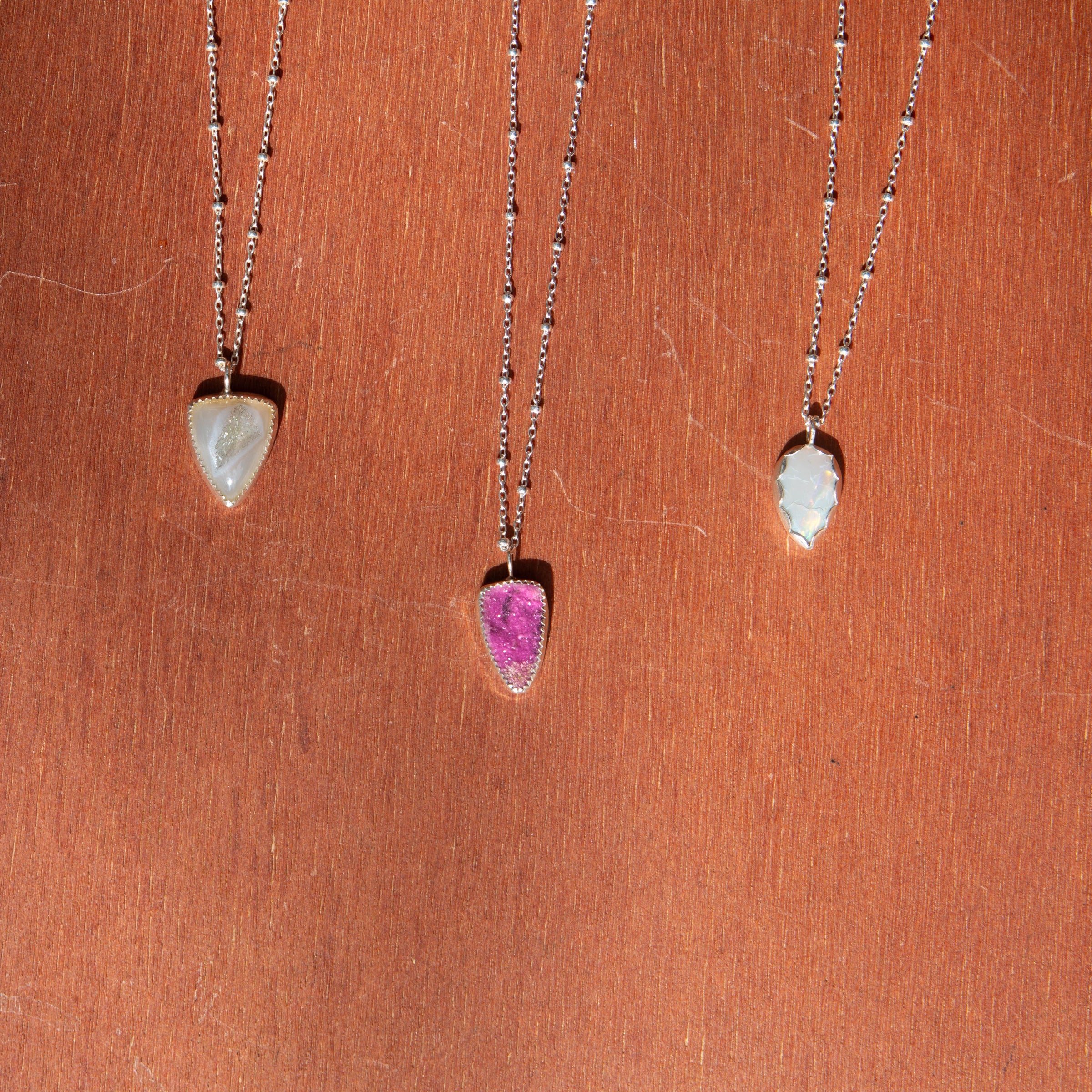 16" Cobalto Calcite Sterling Silver Layering Necklace