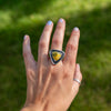 8.5 Bumblebee Jasper Sterling Silver Statement Ring (Size 8.5)