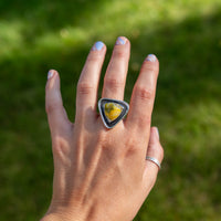 8.5 Bumblebee Jasper Sterling Silver Statement Ring (Size 8.5)