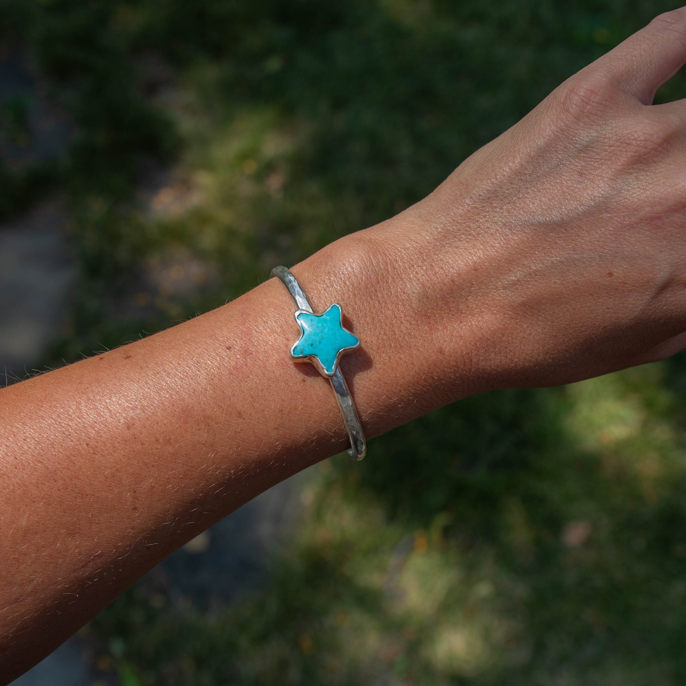Campitos Turquoise Star Sterling Silver Cuff #3