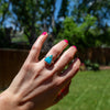 6.25 Kingman Turquoise Sterling Silver Stacker Ring (Size 6.25)