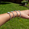 Southwest Mob Wife Chunky Mini Sterling Silver Bracelet with No. 8 Turquoise