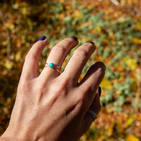 5.25 Chinese Turquoise Sterling Silver Ring (Size 5.25)