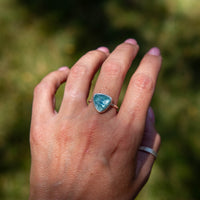 9 Kyanite Sterling Silver Stacker Ring (Size 9)