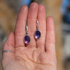 Purple Amethyst Sterling Silver Hoops