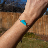 Campitos Turquoise Mountain Large Sterling Silver Slider Adjustable Bracelet - 8.5"