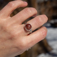 6.75 Strawberry Quartz Sterling Silver Ring (Size 6.75)