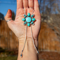 36" Campitos Turquoise Sterling Silver Chain Bolo La Femme | Southwestern Statement Jewelry