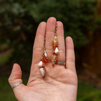 Mexican Fire Opal 14k Gold Filled Cluster Earrings