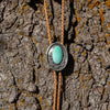 42" Carico Lake Turquoise Cactus Shadowbox Sterling Silver Bolo