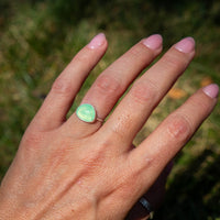 6 Chrysoprase Sterling Silver Stacker Ring (Size 6)