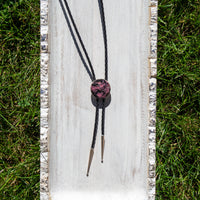 36" Rhodonite Sterling Silver Circle Bolo