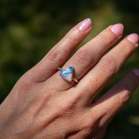 7.25 Sterling Opal Triangle Sterling Silver Stacker Ring (Size 7.25)