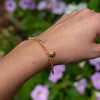 14k Gold Filled Black Onyx Charm Bracelet - 7"