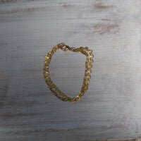 14k Gold Filled Coin & Paperclip Chain Bracelet - 7"