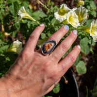 6.5 Mexican Fire Opal Sterling Silver Statement Ring (Size 6.5)