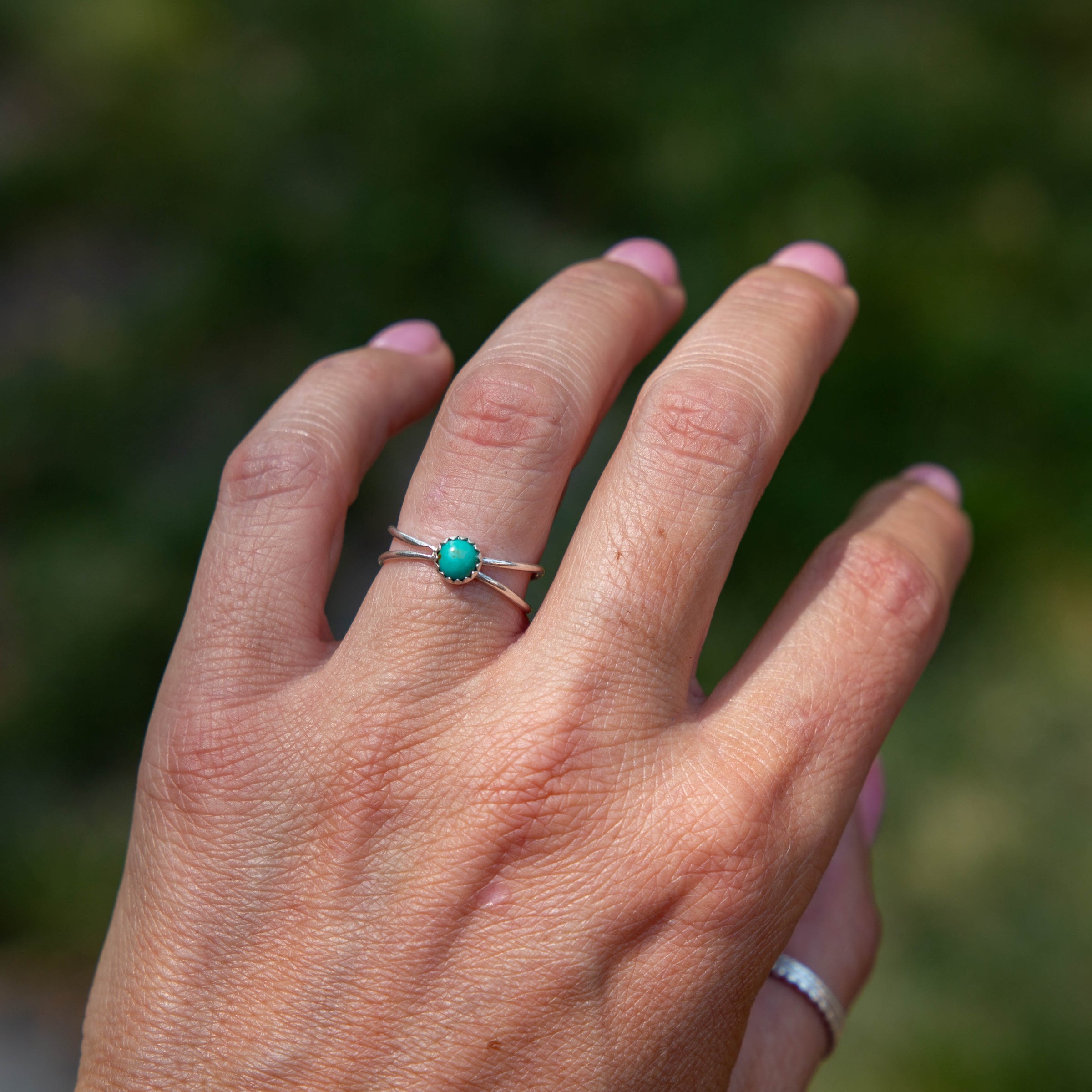 6.5 Chinese Turquoise Sterling Silver Ring (Size 6.5)