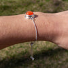 Carnelian Sterling Silver Slider Bracelet - 7.5"