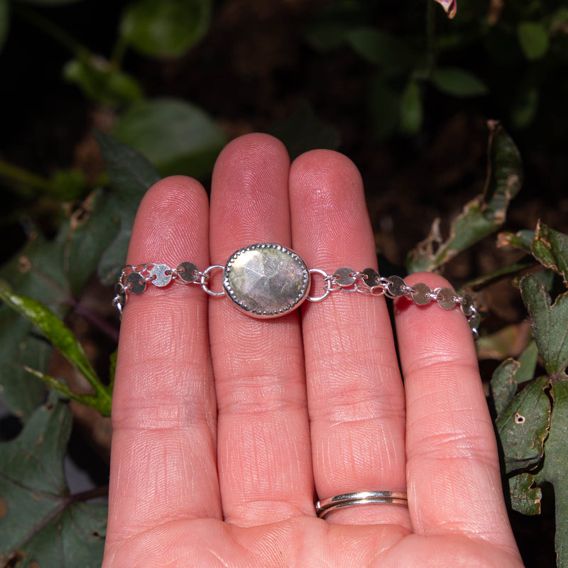 Labradorite Sterling Silver Adjustable Bracelet