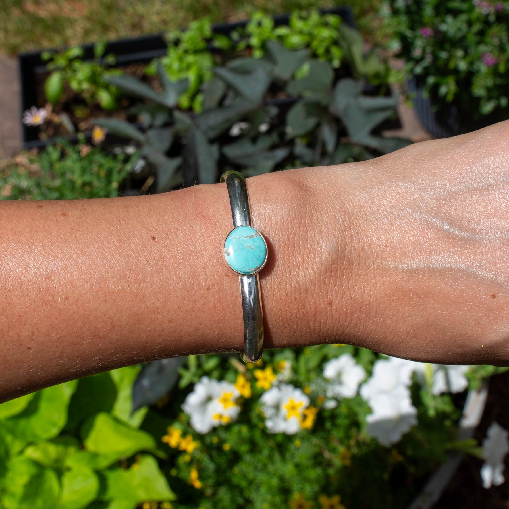 Lone Mountain Turquoise Sterling Silver Cuff