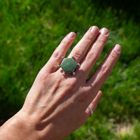 6.25 Hubei Turquoise Space Cowgirl Design Sterling Silver Ring (Size 6.25)