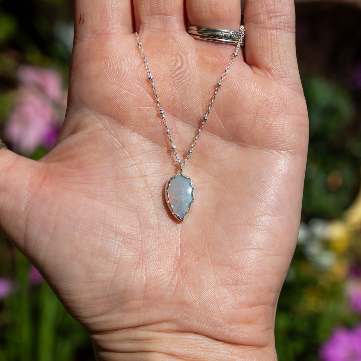 16" Opal Sterling Silver Layering Necklace