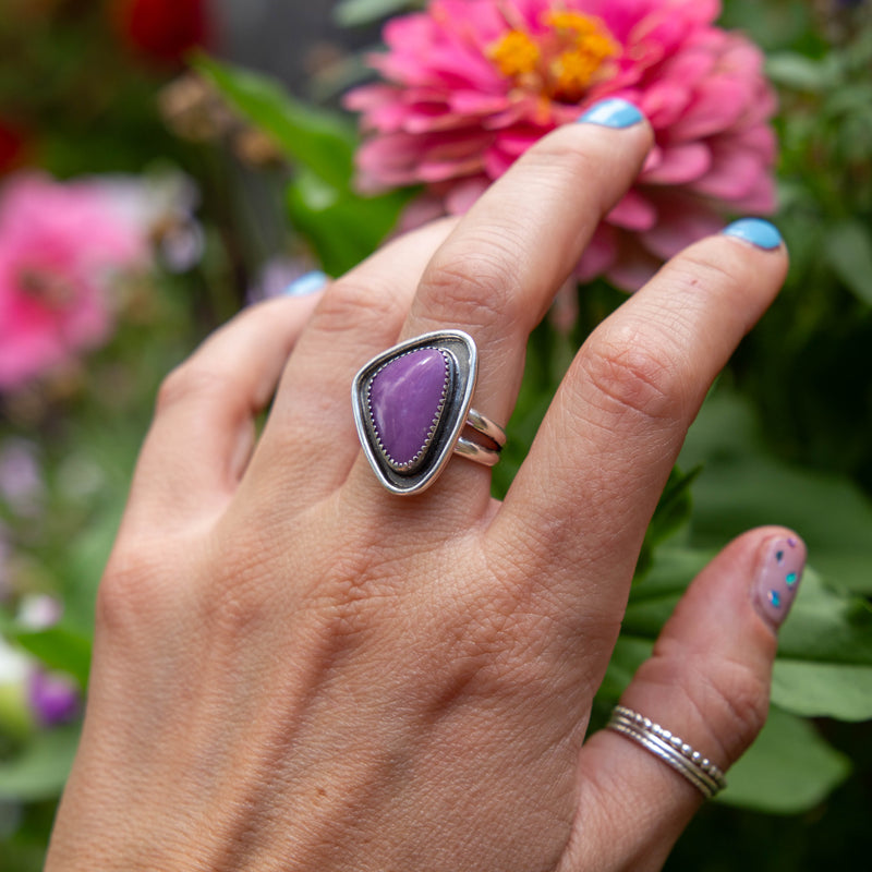 7.25 Phosphosiderite Sterling Silver Statement Ring (Size 7.25)