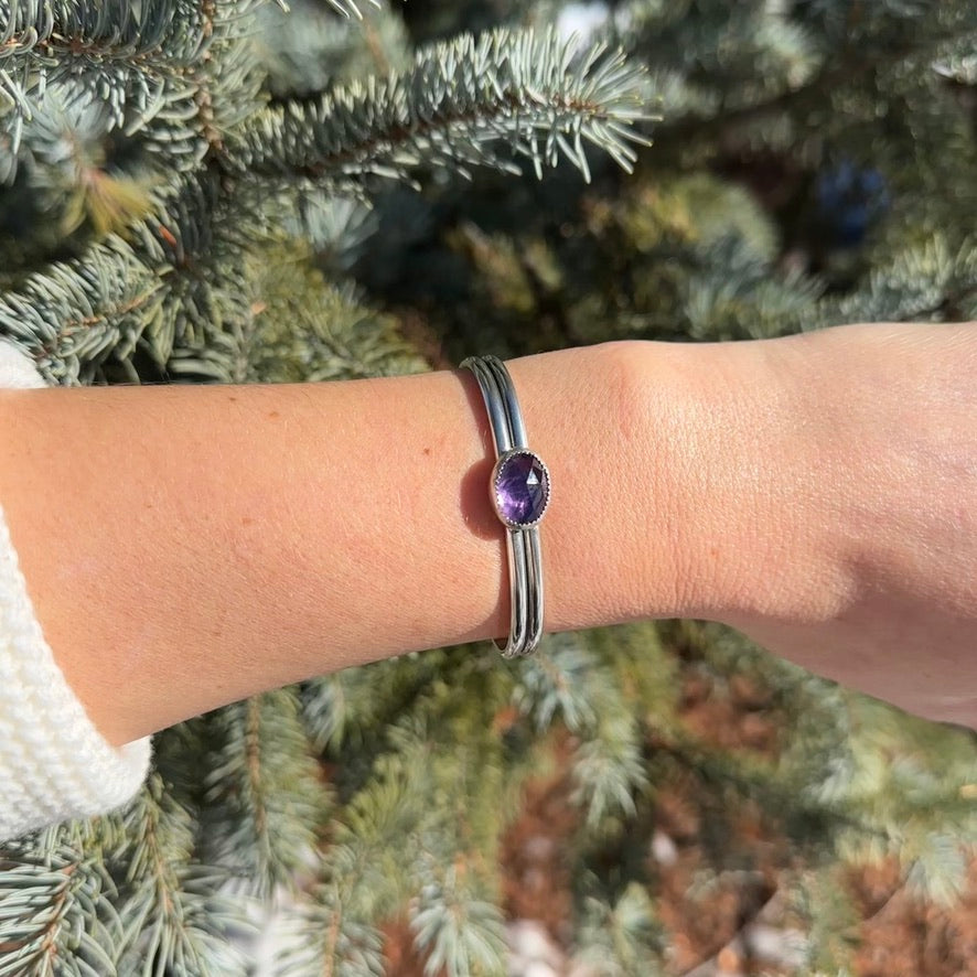 Amethyst Sterling Silver Cuff