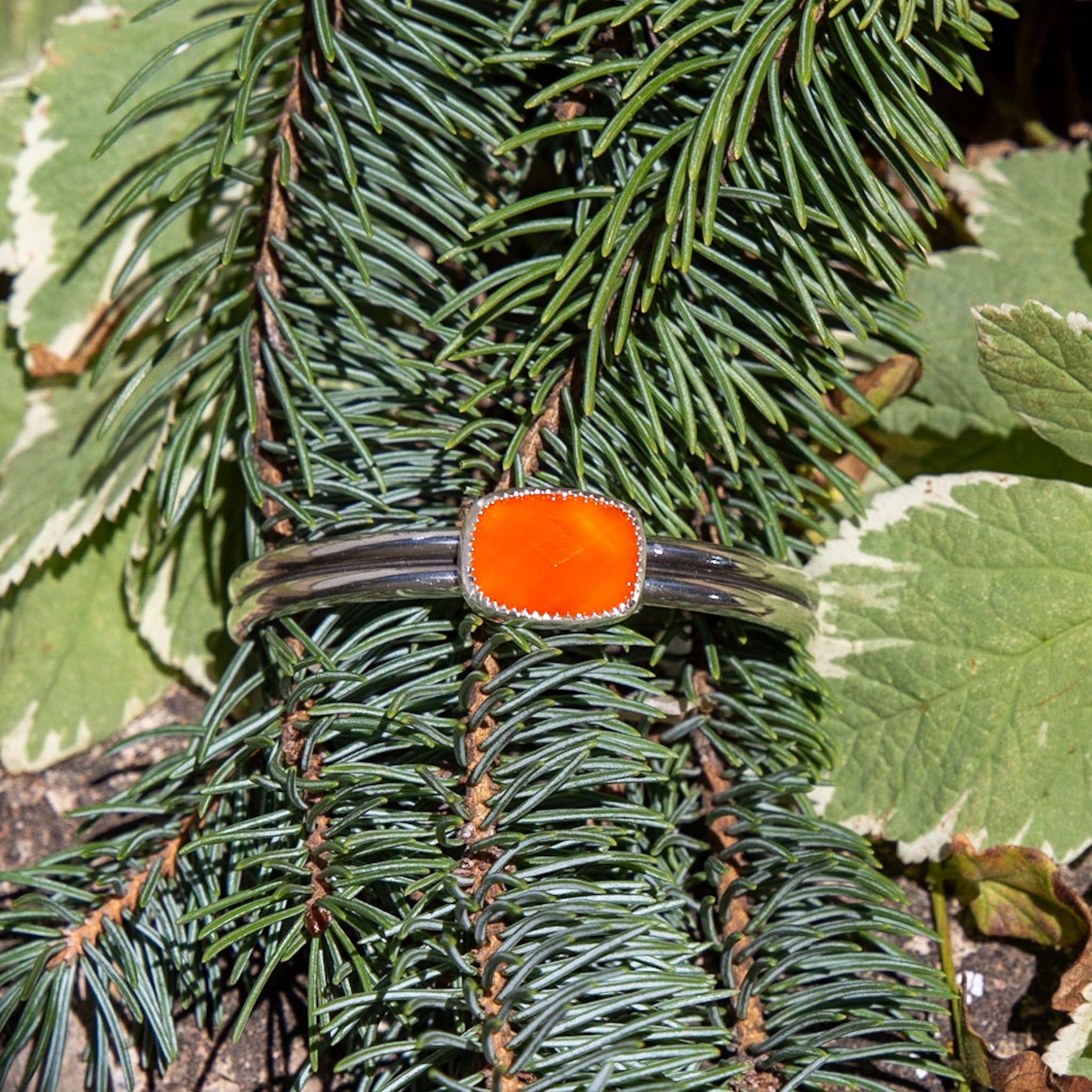 Carnelian Sterling Silver Cuff