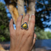 8.5 Bumblebee Jasper Sterling Silver Statement Ring (Size 8.5)