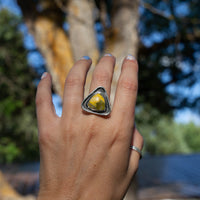 8.5 Bumblebee Jasper Sterling Silver Statement Ring (Size 8.5)