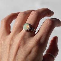 7.75 Opal Sterling Silver Ring (Size 7.75)