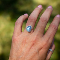 5 Moonstone Sterling Silver Stacker Ring (Size 5)