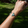 Labradorite Double Stone Sterling Silver Open Cuff