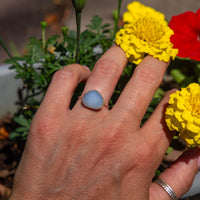 8 Chalcedony Sterling Silver Stacker Ring (Size 8)