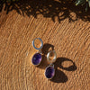 Purple Amethyst Sterling Silver Hoops