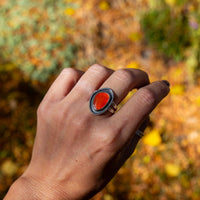9.75 Carnelian Sterling Silver Statement Ring (Size 9.75)