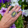 7 Green Druzy Quartz Sterling Silver Statement Ring (Size 7)
