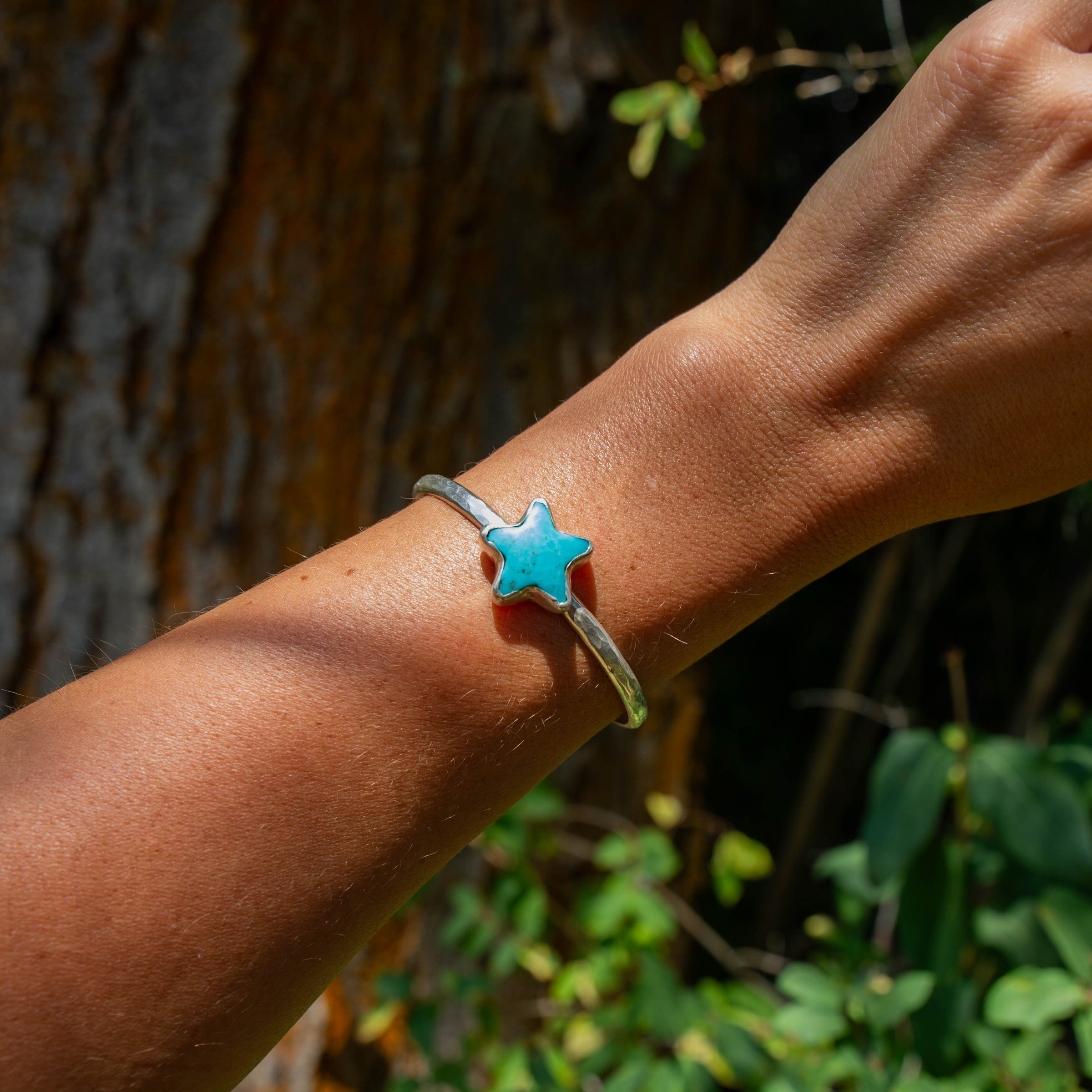 Campitos Turquoise Star Sterling Silver Cuff #3