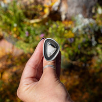 7.5 White Buffalo Turquoise Sterling Silver Statement Ring (Size 7.5)