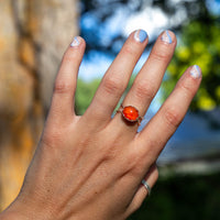 7.5 Carnelian Sterling Silver Ring (Size 7.5)