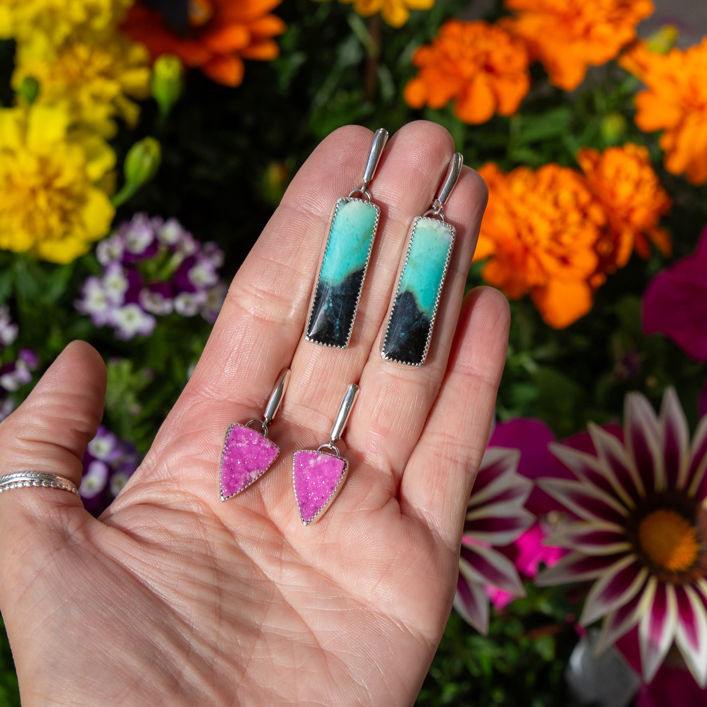 Opalized Petrified Wood Sterling Silver Earrings