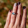 5.25 Labradorite Sterling Silver Stacker Ring (Size 5.25)